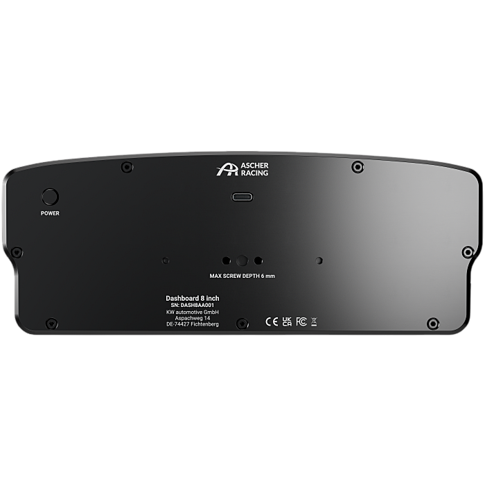 SimRacing Dashboard 8 Zoll Ascher Racing