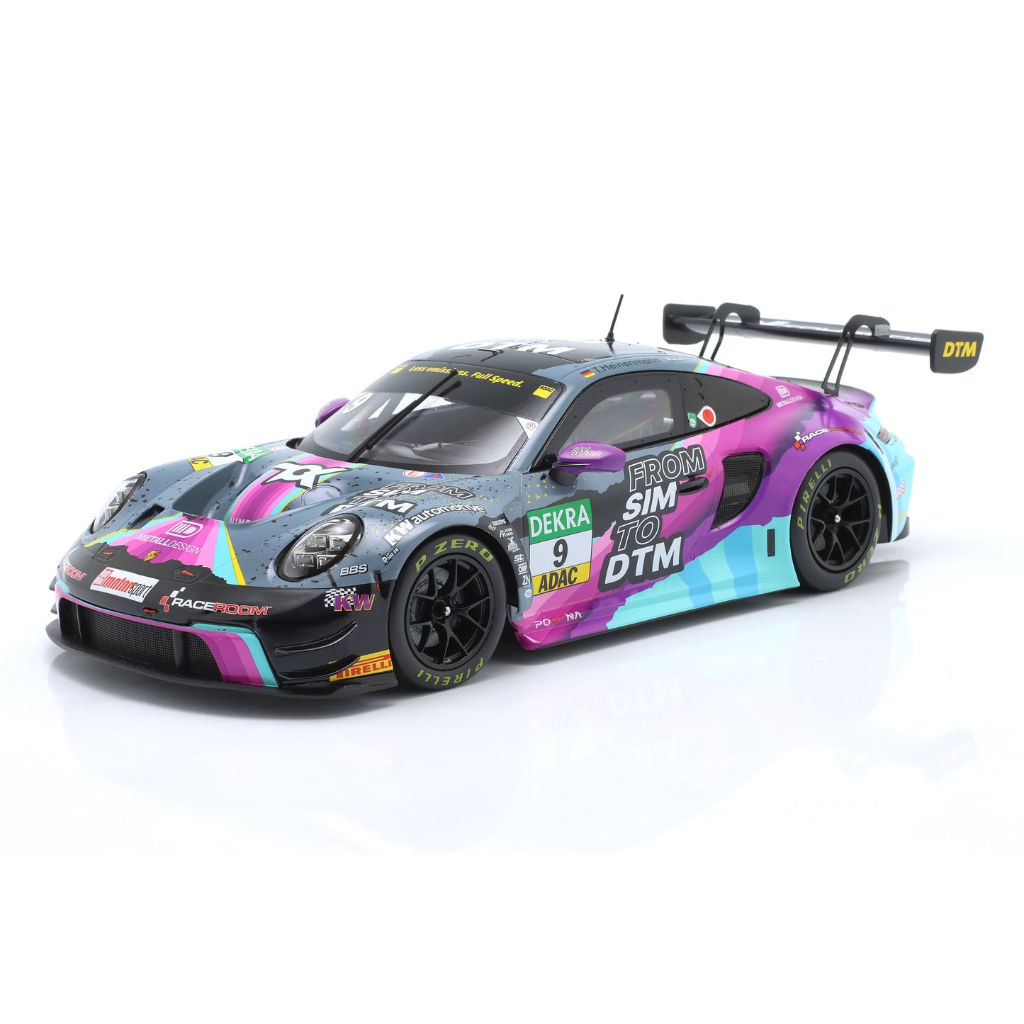 Modellauto Porsche 911 GT3 R (992) From Sim to DTM #9 DTM 2023 Toksport WRT Ixo Maßstab 1:18 Modellauto des Jahres 2025