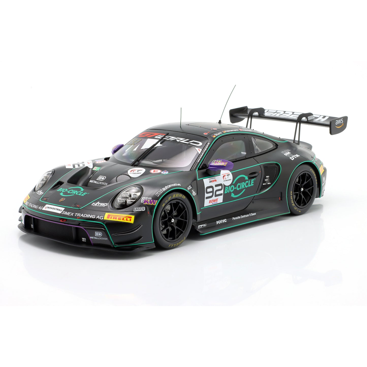 Modellauto Porsche 911 GT3 R (992) 24h Spa GT World Challenge 2025 #92 Herberth Motorsport Ixo Maßstab 1:18